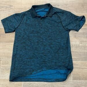 Lululemon men’s blue/black Heathered polo